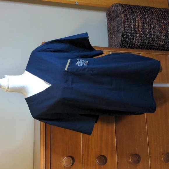 MKE BREWERS genuine merchandise MLB 2XL dark navy Surgical Scrub Top - Picture 2 of 11